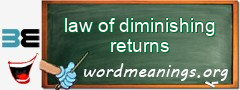 WordMeaning blackboard for law of diminishing returns